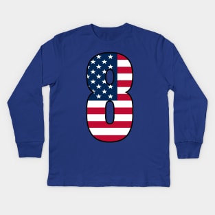 Number 8 Star Spangled Banner Kids Long Sleeve T-Shirt